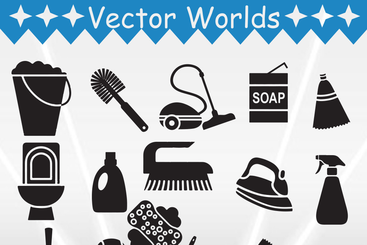 Toilet Clean Equipment SVG, an Object Graphic by VectorWorlds (Photo 3 of 3)