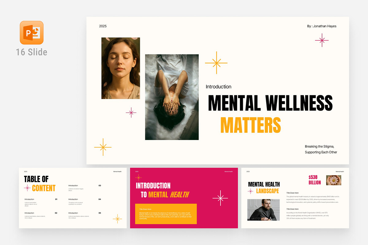 Mental Health Industry PowerPoint, a Presentation Template by Eklip Studio (Photo 1 of 6)