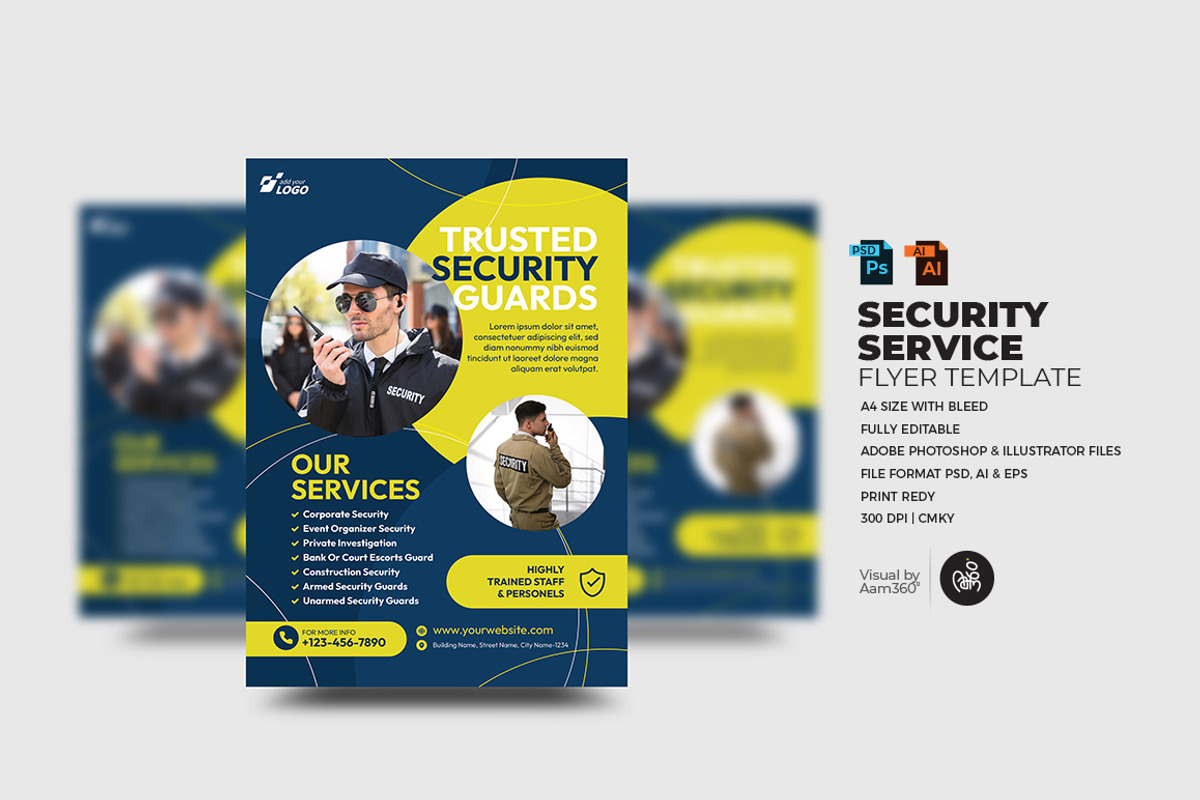 Security Service Flyer Template, a Flyer Template by Aam360 (Photo 1 of 3)