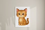 Cute Cat Clipart Set, a Decorative Illustration by Pati Charm Studio (Thumbnail 7 of 8)