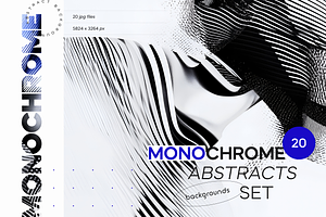 Monochrome Abstracts Backgrounds Set
