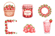 Watercolor Strawberries Clipart, a Food Illustration by BerryPieArt (Thumbnail 4 of 4)