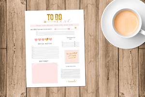 To Do List - Pink & Gold Printables