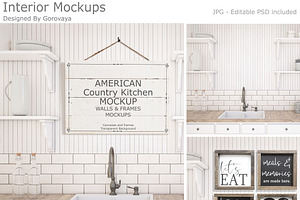 Interior Mockup, Country Kitchen