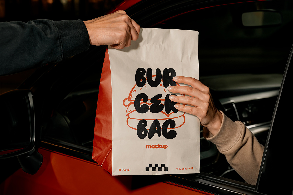 Drive Thru Paper Bag Mockup, a Packaging Mockup by The Rose Project (Photo 1 of 3)