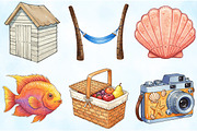 Sepia Tropical Beach Clipart, an Illustration by Craft Nest (Thumbnail 4 of 5)