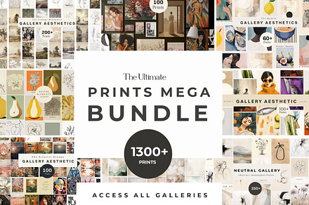 Art Prints Gallery Mega Collection, a Background Graphic by Laras Wonderland
