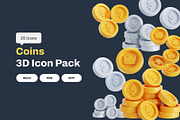Coins 3D Icon Pack, an Object 3D Model by Nate Studios (Thumbnail 1 of 6)