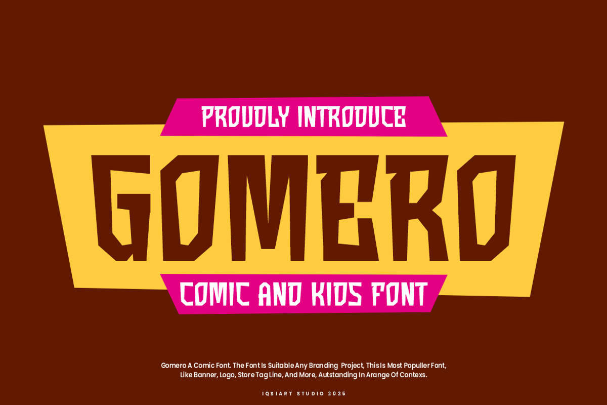 Gomero - Comic Font, a Sans Serif Font by Iqsiart Studio (Photo 1 of 7)