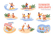 Happy kids on summer holidays set, a Person Illustration by Good Studio (Thumbnail 1 of 10)
