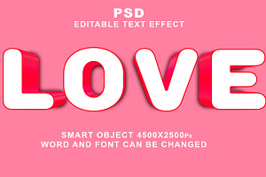 Love PSD 3d Editable Text Effect