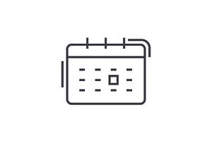 calendar vector line icon, sign, illustration on background, editable strokes, an Object Graphic by urban icon