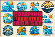 Camping Adventure Icon Set, an Object Graphic by Designs_River (Thumbnail 1 of 13)
