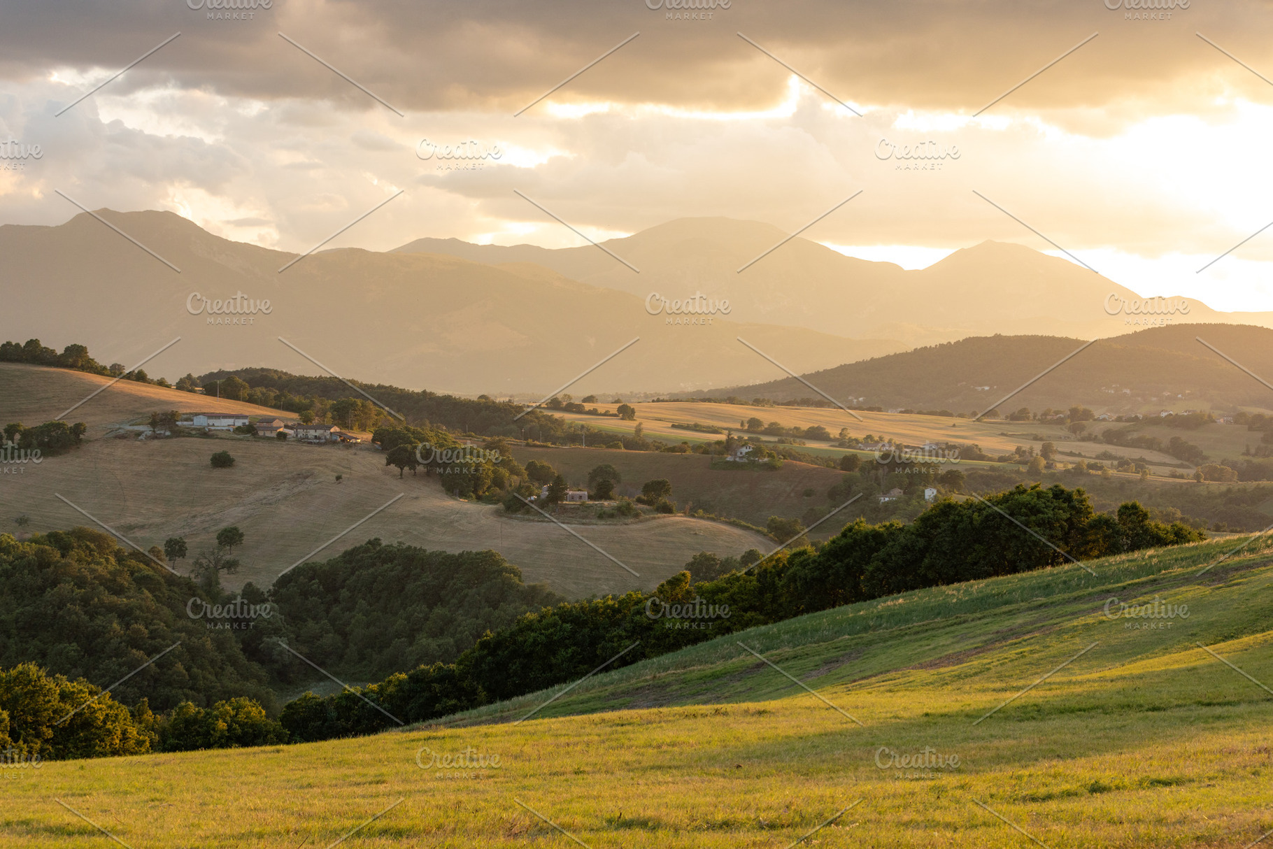 Sunset in the hills of Arcevia, a Nature Photo by misign