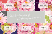 Pink Peonies-Clipart Set, an Illustration by watercolorwild.graphics (Thumbnail 7 of 9)