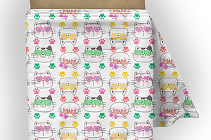 Cute Cats Seamless Pattern