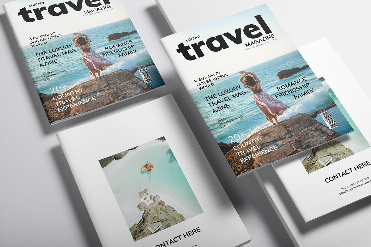 Luxury Travel Magazine Template, a Magazine Template by DesignCrest (Photo 11 of 11)