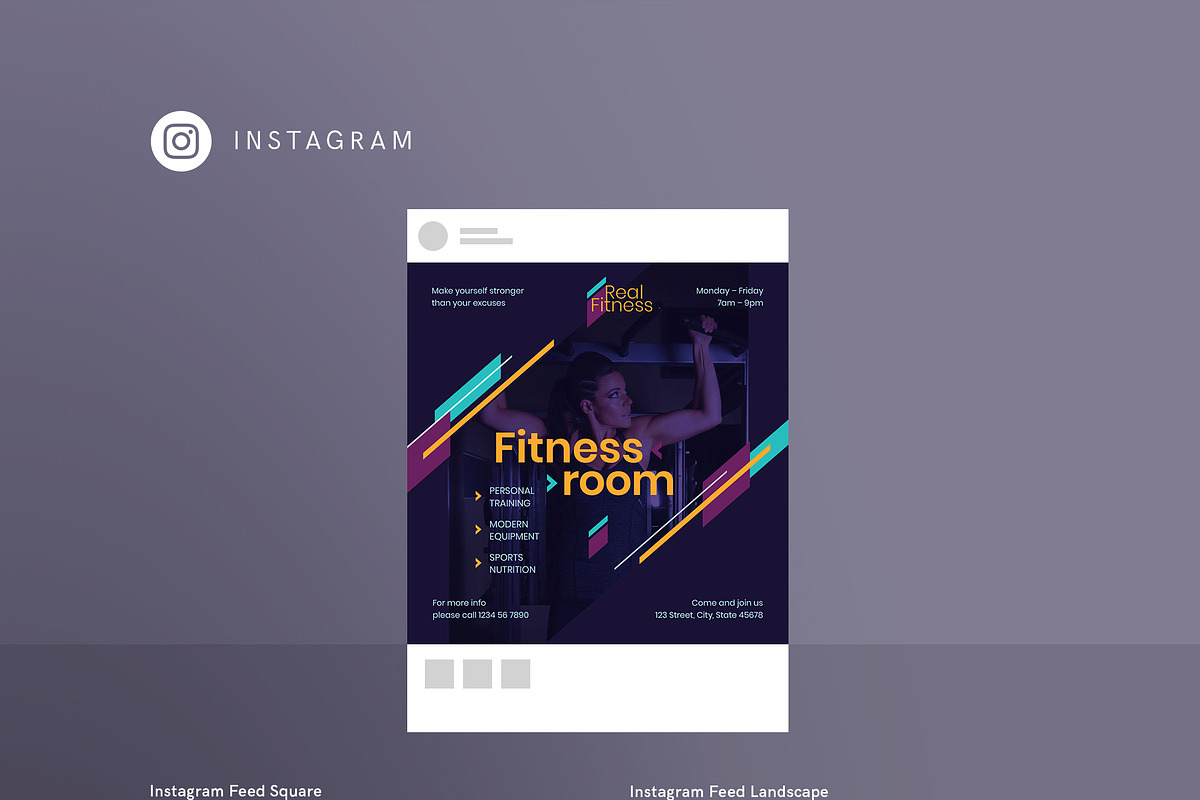 Social Media Pack | Fitness Gym, a Social Media Template by Amber Graphics (Photo 10 of 10)