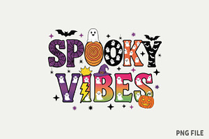 Spooky Vibes PNG, an Illustration by Watercolor design
