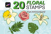 20 Floral Stamp Set for Procreate, a Brush Add-On by LiuBi Art (Thumbnail 1 of 2)