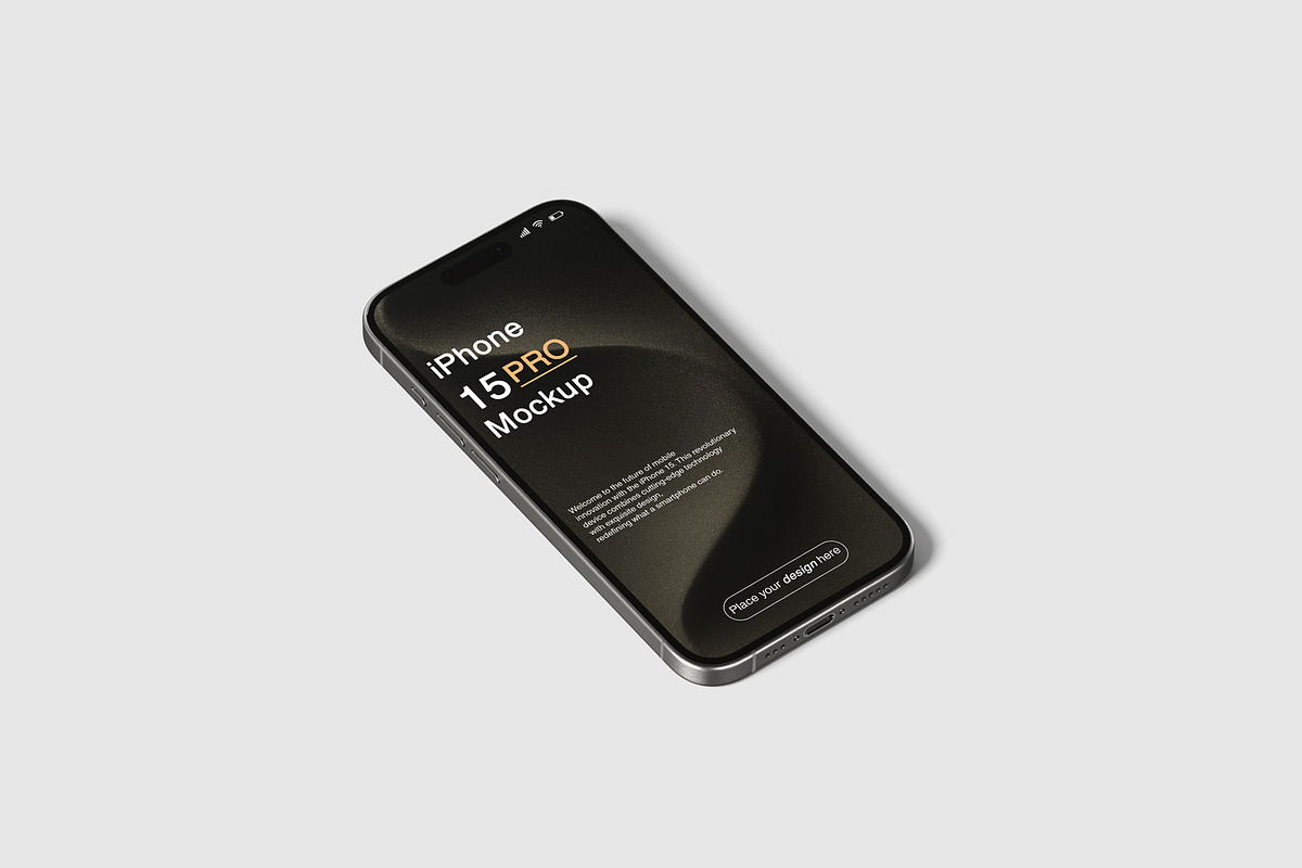 iPhone 15 Pro Mockup, an iPhone Mockup by Jestdio (Photo 10 of 14)