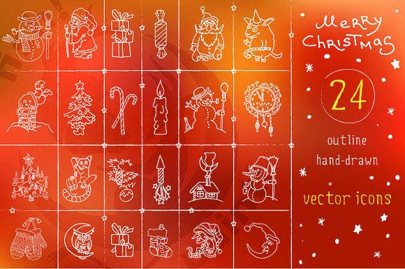 Christmas And New Year Vector Icons