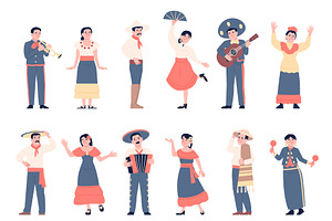 Mexican musicians. Dancers from, a Person Illustration by LadadikArt