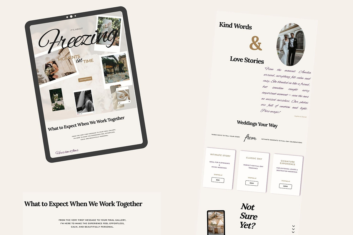 Wedding Photographer Showit Template, an App Template by MOAROShop (Photo 4 of 11)