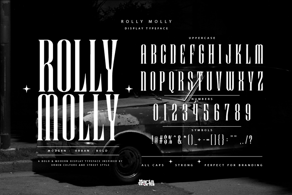 Rolly Molly Display Serif Font, a Blackletter Font by Martalv Works (Photo 1 of 7)