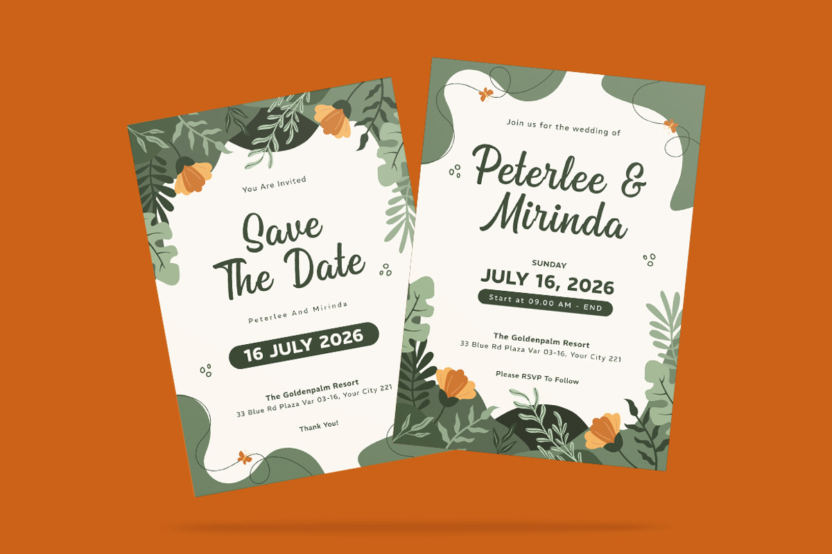 Minealist Wedding Invitation, an Invitation Template by iDoodle Studio (Photo 4 of 4)
