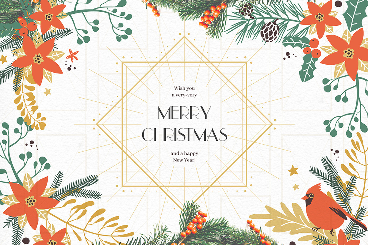 Classic Christmas. Clipart set, a Decorative Illustration by Dinkoobraz (Photo 11 of 11)