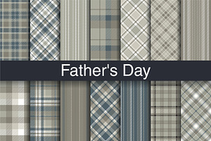 #19 Father's Day Patterns EPS + JPG, a Pattern Graphic by Plaid4You