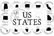 50 US State Round Emblems Clipart, a Graphic by DailyMiracleDigitals,LLC (Thumbnail 1 of 6)