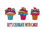 Let's Celebrate With Cake!, an Illustration by Tazi Design (Thumbnail 3 of 3)