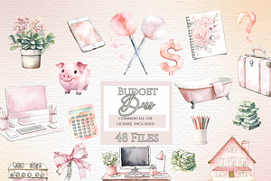 Watercolor Budget Clipart