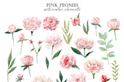 Watercolor Peony. Pink peonies., a Decorative Illustration by Slastick (Thumbnail 3 of 11)