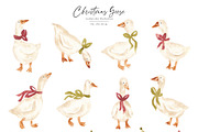 Christmas geese collection, an Animal Illustration by SirenaArt (Thumbnail 3 of 15)