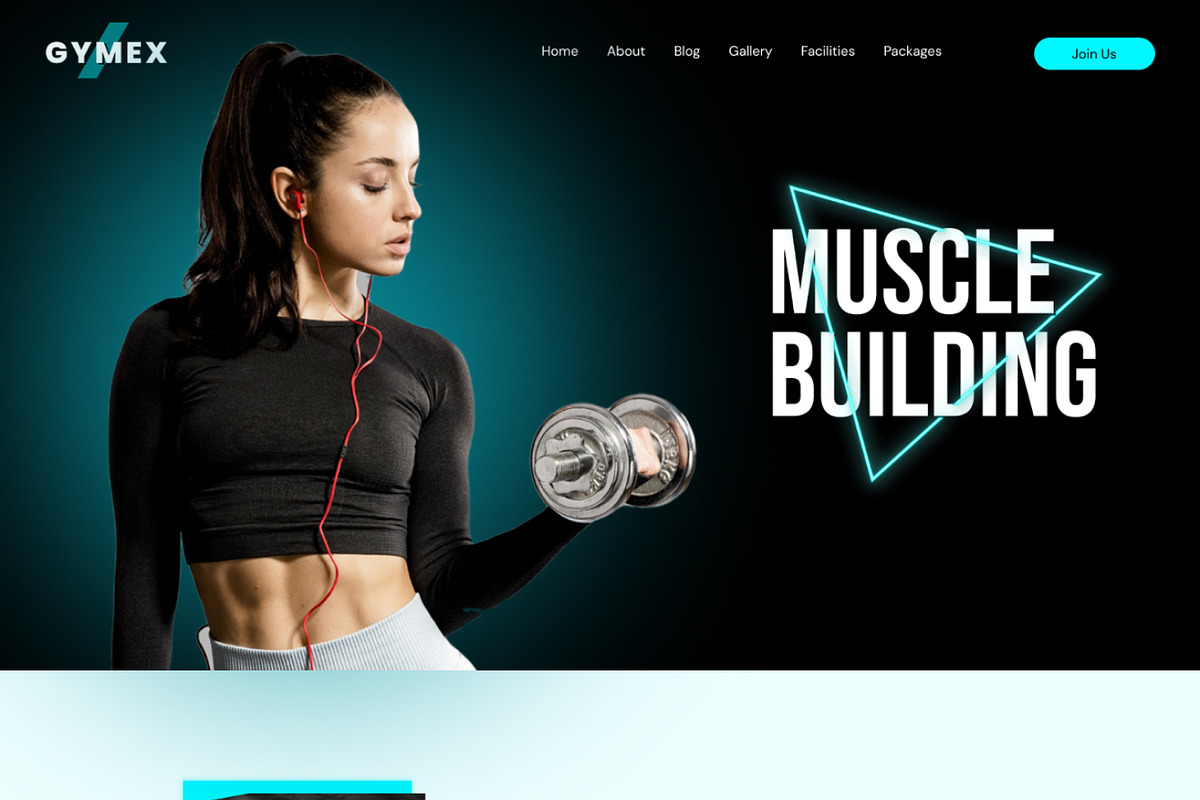 Gymex - Fitness Website UI Template, an UI Kit Template by Techeshta Solutions (Photo 2 of 5)