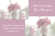 2 Pretty floral styled mug mockups, a Cups & Container Mockup by Plums Pixel Love (Thumbnail 1 of 3)