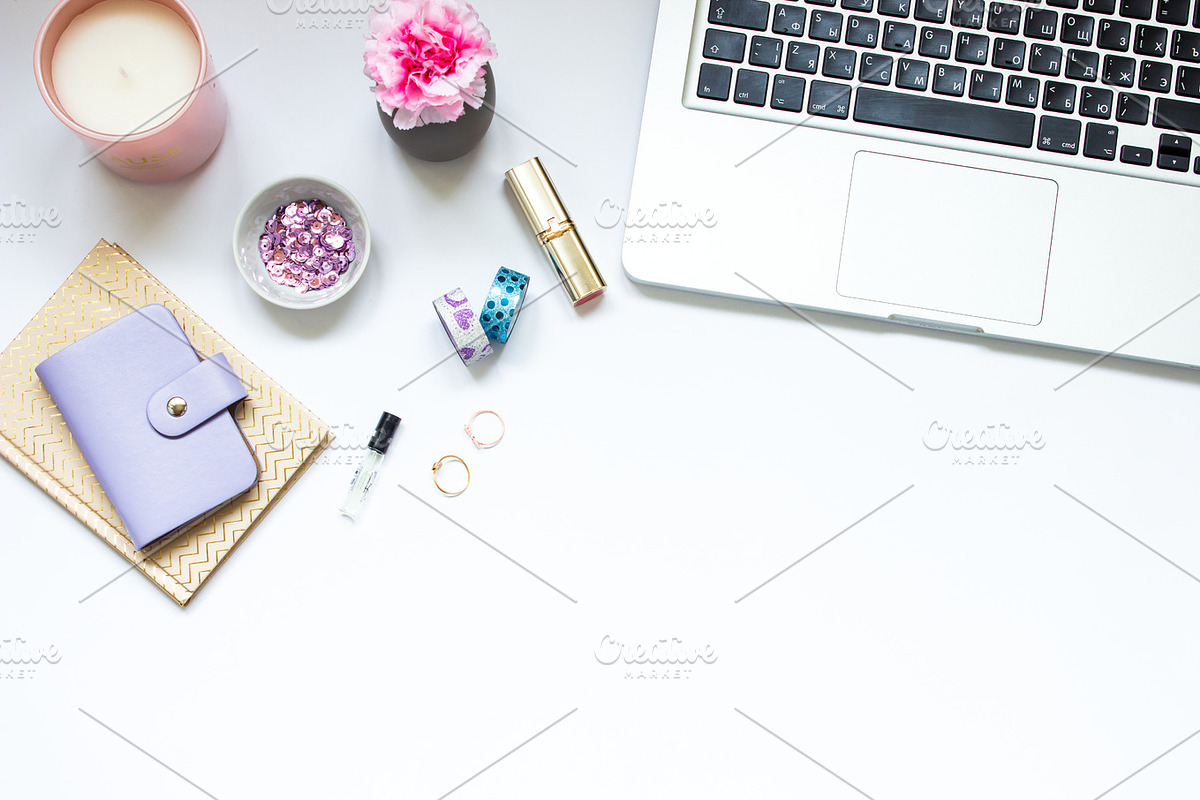 Purple Styled Desktop, a Background Graphic by Rose Wine Aesthetic