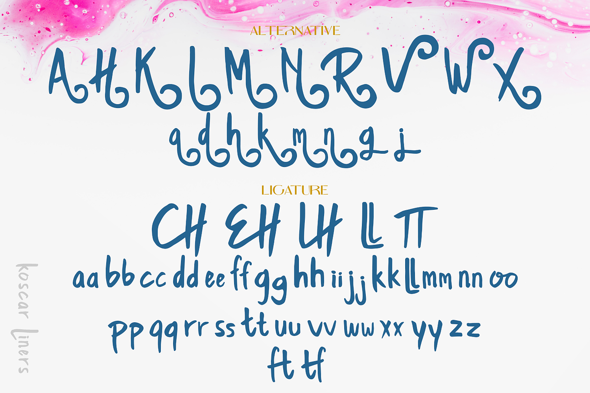 Koscar Liners - Handwritten Font, a Handwritten Font by madeDeduk (Photo 7 of 9)