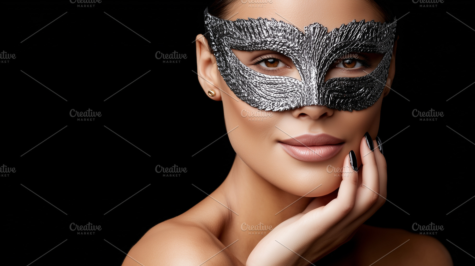 Woman wearing an ornate silver mask, a Person Photo by MistyDay