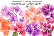 Bougainvillea Flowers Clipart Bundle, an Illustration by designcity5 (Thumbnail 1 of 5)