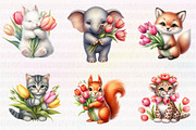 Cute Animals and Tulip Flower, an Illustration by CreationArt (Thumbnail 5 of 6)