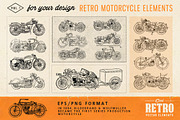 Motorcycle Retro Set, an Illustration by Retro Machine (Thumbnail 5 of 6)