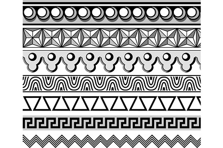 Greek motives vector symbols borders