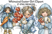 Whimsical Easter Girl Clipart, an Illustration by Daily.Designs (Thumbnail 1 of 7)