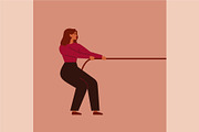 Women Tug of War, a Person Illustration by Mary Long (Thumbnail 4 of 4)