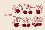 Whimsical Coquette Cherry Vibe Set, a Decorative Illustration by Veronika Gotovceva (Thumbnail 2 of 6)