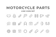 Set line icons of motorcycle parts, an Outline Icon by motorama (Thumbnail 1 of 2)